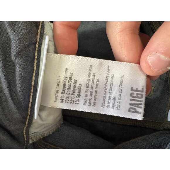 Paige Women Skyline Ankle Peg Jeans Denim Blue Size 26 Stretch Distressed Preppy - Picture 10 of 14